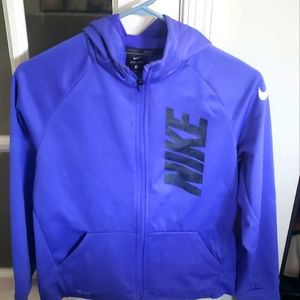 Nike zipper hooded sweatshirt. Boys Large